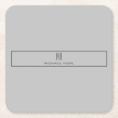 Moderne Monogramm-Initialen Beruflich Schlicht ein Rechteckiger Pappuntersetzer (Vorderseite)