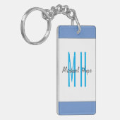 Moderne Monogramm-Initialen Beruflich Schlicht ein Schlüsselanhänger (Vorderseite links)