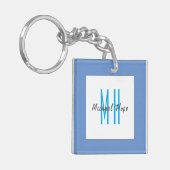 Moderne Monogramm-Initialen Beruflich Schlicht ein Schlüsselanhänger (Vorderseite links)