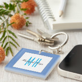 Moderne Monogramm-Initialen Beruflich Schlicht ein Schlüsselanhänger (Vorderseite rechts)