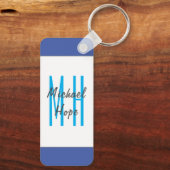 Moderne Monogramm-Initialen Beruflich Schlicht ein Schlüsselanhänger (Rückseite)