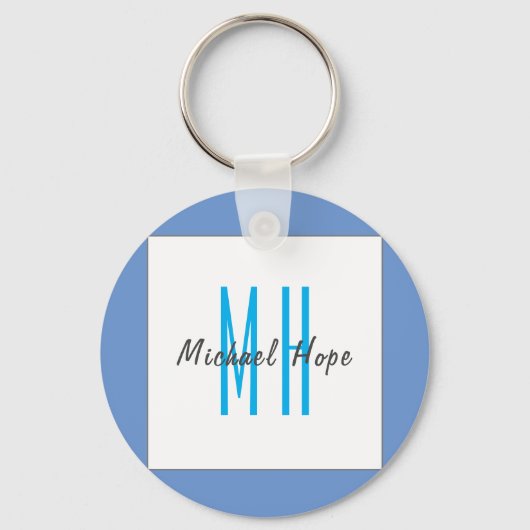 Moderne Monogramm-Initialen Beruflich Schlicht ein Schlüsselanhänger (Vorderseite)