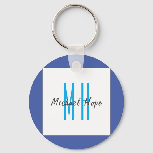 Moderne Monogramm-Initialen Beruflich Schlicht ein Schlüsselanhänger (Rückseite)