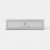 Moderne Monogramm-Initialen Beruflich Schlicht ein Schreibtischnamensplakette (Vorderseite )