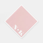 Moderne Monogramm-Initialen Blush Pink Custom Wedd Serviette (Ecke)