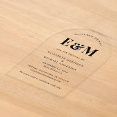 Moderne Monogramm-Initialen Bogen Save The Date Acryleinladungen (Ablage )