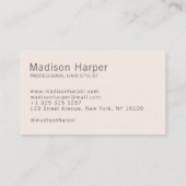 Moderne Monogramm-Initialen der Haarstylistin, rot Visitenkarte (Rückseite)