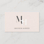 Moderne Monogramm-Initialen der Haarstylistin, rot Visitenkarte (Vorderseite)