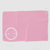Moderne Monogramm-Initialen Feminine Pink Golfhandtuch (Horizontal)