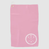 Moderne Monogramm-Initialen Feminine Pink Golfhandtuch (Vorderseite)