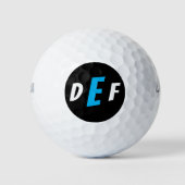 Moderne Monogramm-Initialen für Männer blau Golfball (Vorderseite)
