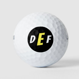 Moderne Monogramm-Initialen gelb Golfball