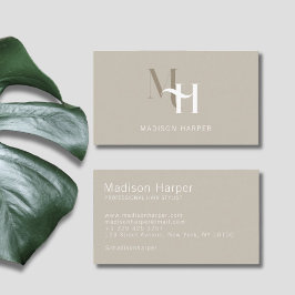 Moderne Monogramm-Initialen in der Haarstylist tau Visitenkarte
