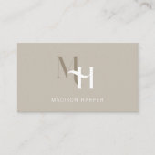 Moderne Monogramm-Initialen in der Haarstylist tau Visitenkarte (Vorderseite)