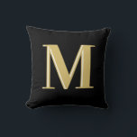 Moderne Monogramm-Initialen Kissen<br><div class="desc">Moderne monModerne Monogramm Initialen Typografie Ogramm Typografie Gold schwarz</div>