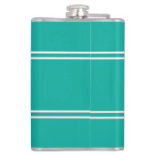 Moderne Monogramm-Initialen Minimal Aquamarin grün Flachmann (Rückseite)