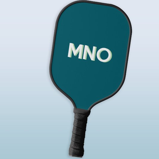 Moderne Monogramm-Initialen mit Schlagschatten in Pickleball Schläger