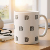 Moderne Monogramm-Initialen-Muster Minimal Kaffeetasse