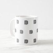 Moderne Monogramm-Initialen-Muster Minimal Kaffeetasse (Vorderseite Links)