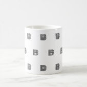 Moderne Monogramm-Initialen-Muster Minimal Kaffeetasse (Mittel)