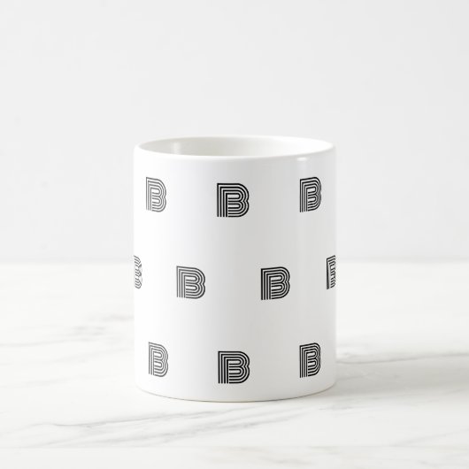Moderne Monogramm-Initialen-Muster Minimal Kaffeetasse (Mittel)