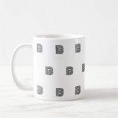 Moderne Monogramm-Initialen-Muster Minimal Kaffeetasse (Links)