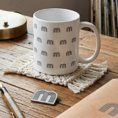Moderne Monogramm-Initialen-Muster Minimal Schwarz Kaffeetasse
