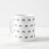 Moderne Monogramm-Initialen-Muster Minimal Schwarz Kaffeetasse (Vorderseite Links)