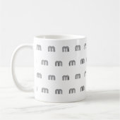 Moderne Monogramm-Initialen-Muster Minimal Schwarz Kaffeetasse (Links)