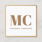 Moderne Monogramm-Initialen Name Gold Gerahmt Quadratische Visitenkarte (Vorderseite)
