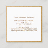 Moderne Monogramm-Initialen Name Gold Gerahmt Quadratische Visitenkarte (Rückseite)