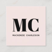 Moderne Monogramm-Initialen Name Rosa Quadratische Visitenkarte (Vorderseite)