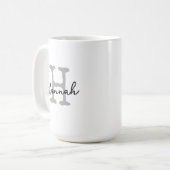 Moderne Monogramm-Initialen Name Schreibmaschinens Kaffeetasse (Vorderseite Links)