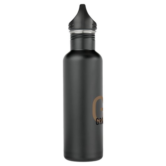 Moderne Monogramm-Initialen Personalisiert Edelstahlflasche (Links)