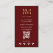 Moderne Monogramm-Initialen Professionell Rot Gold Visitenkarte (Rückseite)