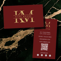 Moderne Monogramm-Initialen Professionell Rot Gold