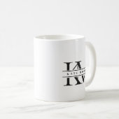 Moderne Monogramm-Initialen Professionell Schwarz Kaffeetasse (VorderseiteRechts)