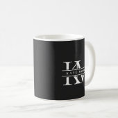 Moderne Monogramm-Initialen Professionell Schwarz Kaffeetasse (VorderseiteRechts)