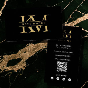 Moderne Monogramm-Initialen Professionell Schwarz Visitenkarte