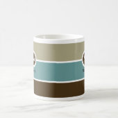 Moderne Monogramm-Kaffee-Tasse - Blau/Brown Kaffeetasse (Mittel)