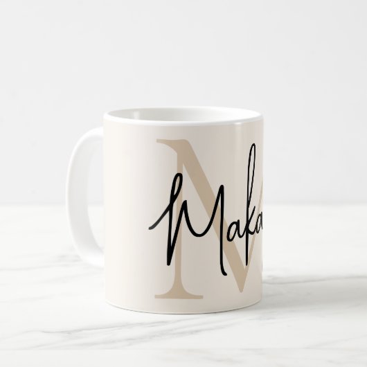 Moderne Monogramm  Kaffeetasse (Vorderseite Links)