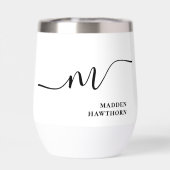 Moderne Monogramm Kalligrafie Schwarz-weiß Bridesm (Rückseite)