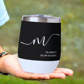 Moderne Monogramm Kalligrafie Schwarz-weiß Bridesm