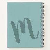 Moderne Monogramm-Koch-Rezepturen aquamarin blau Notizblock (Rückseite)