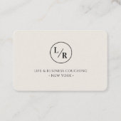 Moderne, monogramm, kreis, beige Visitenkarte (Vorderseite)
