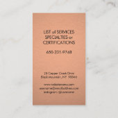 Moderne monogramm Kupfer-Imitate für Schwarz und S Visitenkarte (Rückseite)