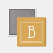 Moderne Monogramm Letter Initial Template Gelb Magnet (Vorderseite/Rückseite)