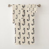 Moderne Monogramm Letter-Schreibmaschine Typografi Badhandtuch Set (Insitu)
