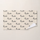 Moderne Monogramm Letter-Schreibmaschine Typografi Badhandtuch Set (Handtuch)