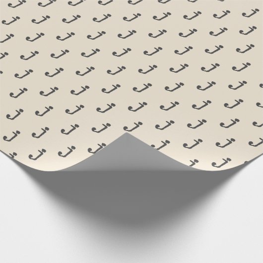 Moderne Monogramm Letter-Schreibmaschine Typografi Geschenkpapier (Ecke)